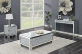 Gillian Silver/Clear Rectangular Sofa Table Mirror by Coaster at Eve Furniture