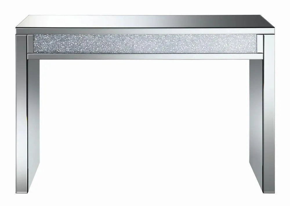 Gillian Silver/Clear Rectangular Sofa Table Mirror by Coaster at Eve Furniture