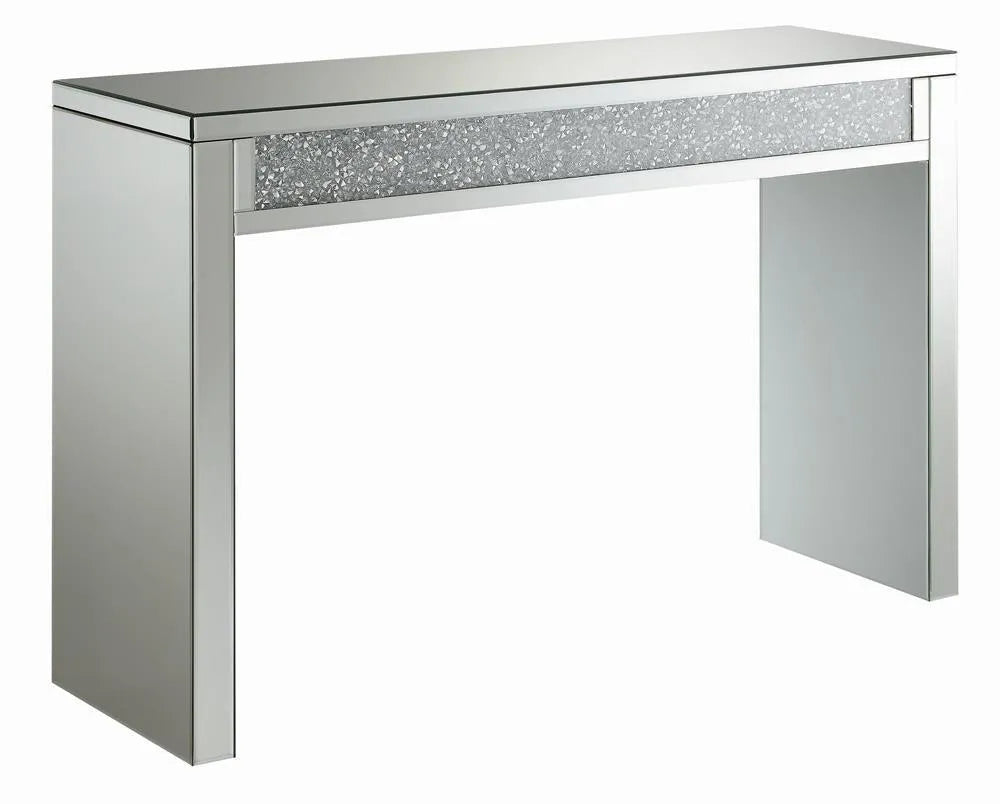 Gillian Silver/Clear Rectangular Sofa Table Mirror by Coaster at Eve Furniture
