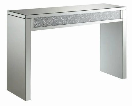 Gillian Silver/Clear Rectangular Sofa Table Mirror by Coaster at Eve Furniture