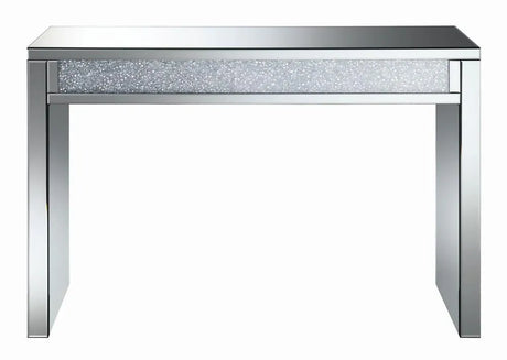 Gillian Silver/Clear Rectangular Sofa Table Mirror by Coaster at Eve Furniture