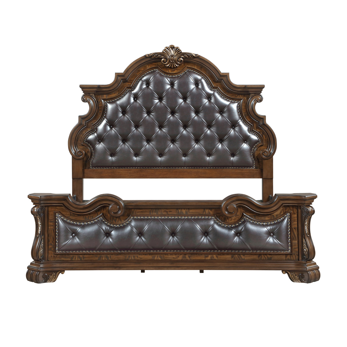 Gilmartin Dark Brown Eastern King Panel Bed by Homelegance at Eve Furniture