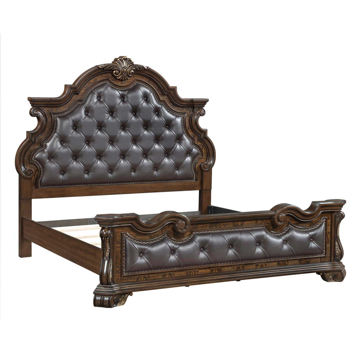 Gilmartin Dark Brown Eastern King Panel Bed by Homelegance at Eve Furniture