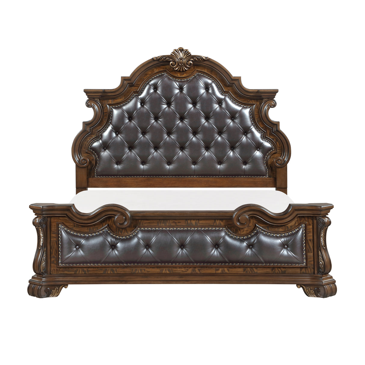 Gilmartin Dark Brown Eastern King Panel Bed by Homelegance at Eve Furniture