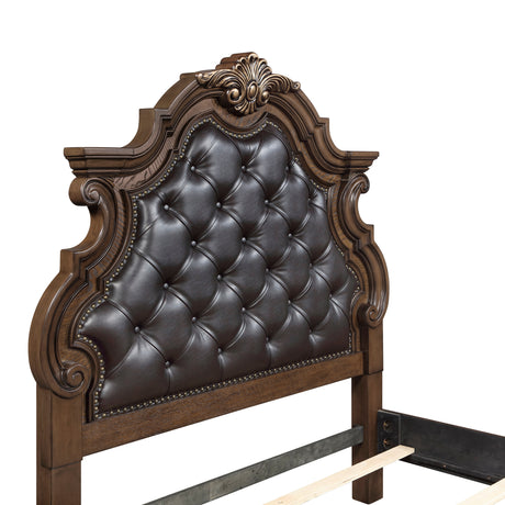Gilmartin Dark Brown Queen Panel Bed by Homelegance at Eve Furniture
