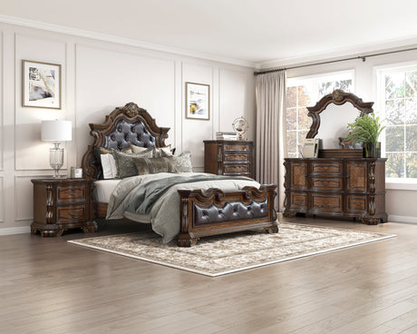 Gilmartin Dark Brown Queen Panel Bed by Homelegance at Eve Furniture