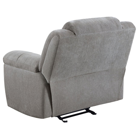 Gilson Gray Chenille Glider Recliner Chair by Coaster at Eve Furniture