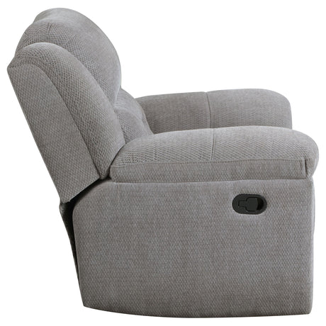 Gilson Gray Chenille Glider Recliner Chair by Coaster at Eve Furniture