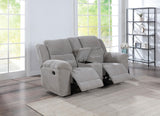 Gilson Gray Chenille Reclining Loveseat by Coaster at Eve Furniture