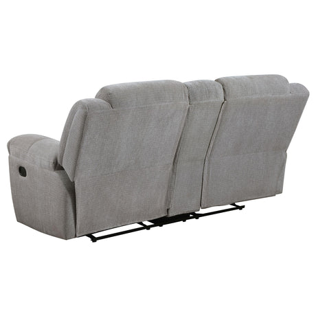 Gilson Gray Chenille Reclining Loveseat by Coaster at Eve Furniture
