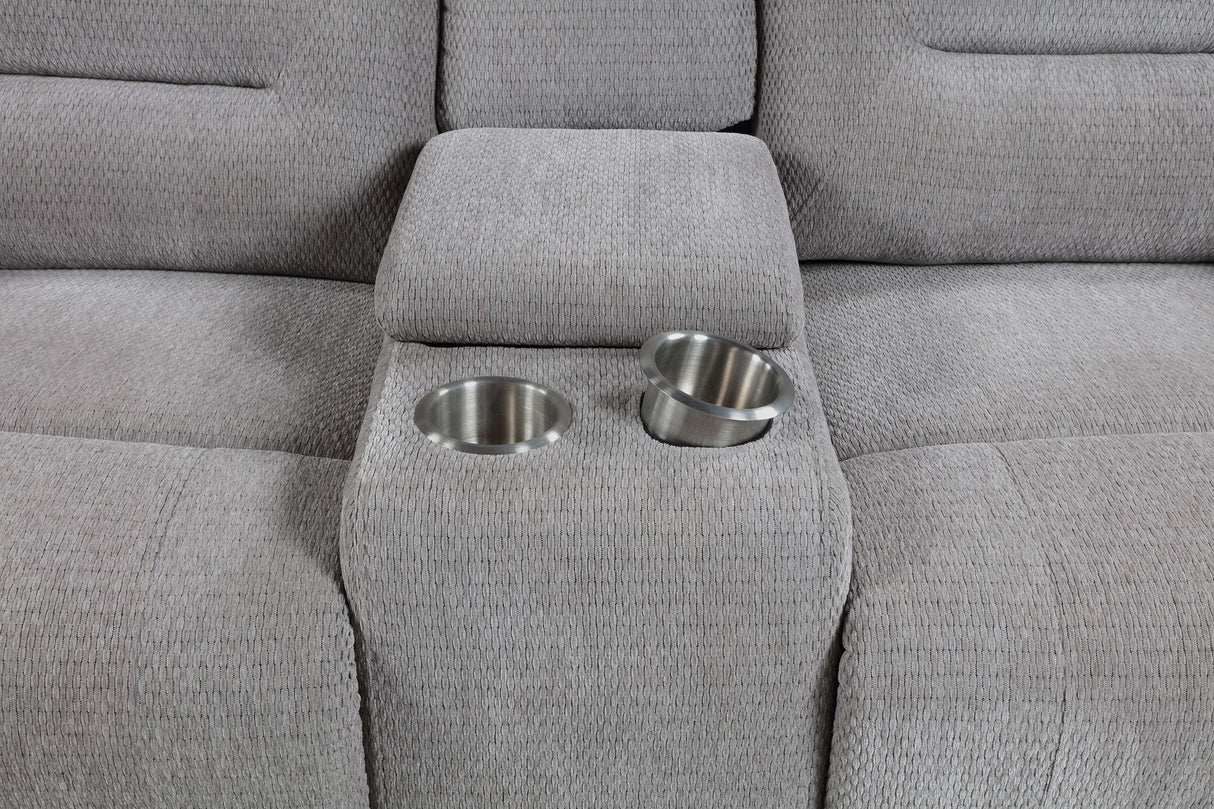 Gilson Gray Chenille Reclining Loveseat by Coaster at Eve Furniture