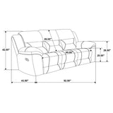 Gilson Gray Chenille Upholstered Reclining Sofa by Coaster at Eve Furniture