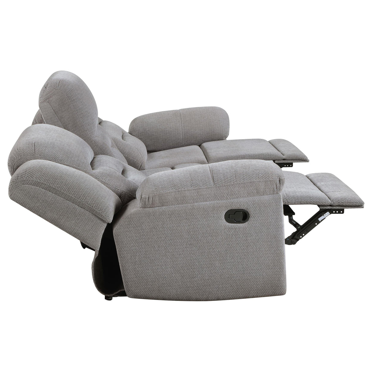 Gilson Gray Chenille Upholstered Reclining Sofa by Coaster at Eve Furniture