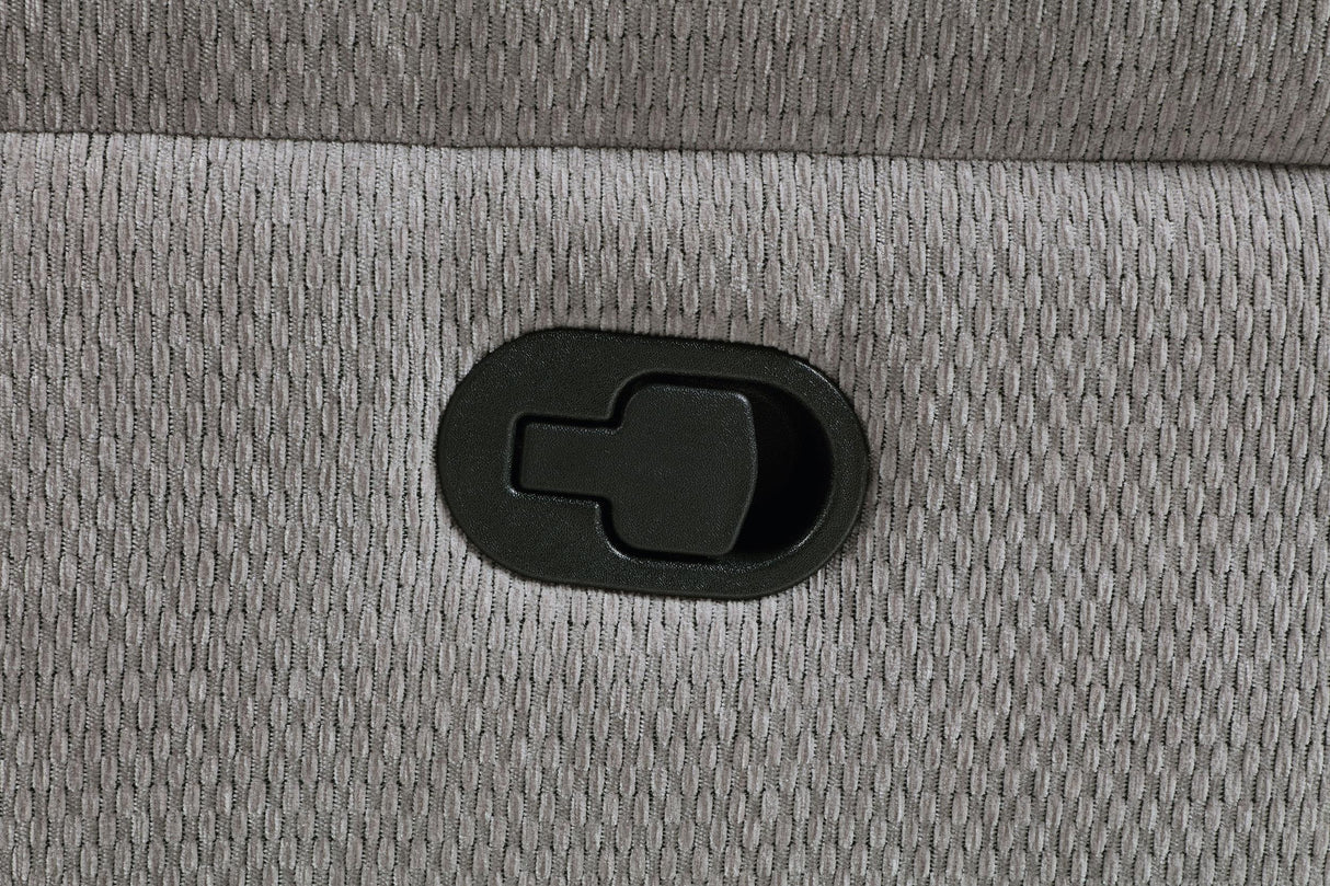 Gilson Gray Chenille Upholstered Reclining Sofa by Coaster at Eve Furniture