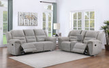 Gilson Grey 2-Piece Chenille Upholstered Reclining Living Room Set by Coaster at Eve Furniture