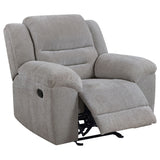 Gilson Grey 3-piece Chenille Upholstered Reclining Living Room Set by Coaster at Eve Furniture