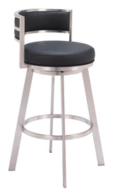 Gimsby Swivel Barstool Black by Zuomod at Eve Furniture