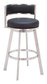 Gimsby Swivel Barstool Black by Zuomod at Eve Furniture