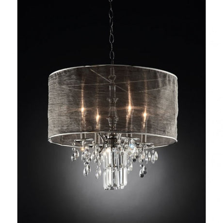 Gina Chrome/Black Ceiling Lamp by Furniture of America at Eve Furniture