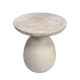 Gina Cream Travertine Side Table by TOV Furniture at Eve Furniture