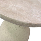 Gina Cream Travertine Side Table by TOV Furniture at Eve Furniture