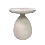 Gina Cream Travertine Side Table by TOV Furniture at Eve Furniture