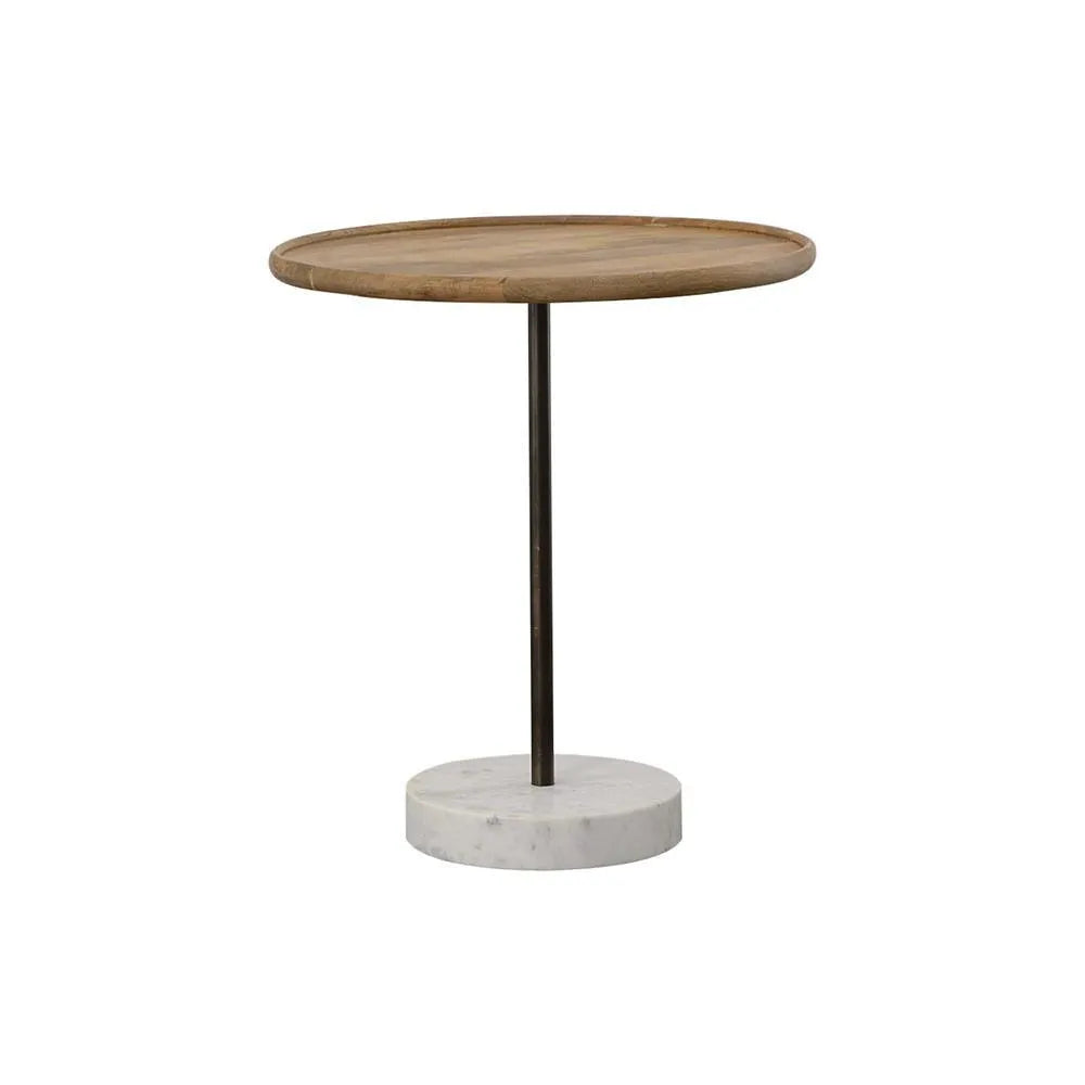 Ginevra Natural/White Round Wooden Top Accent Table by Coaster at Eve Furniture
