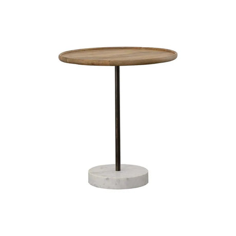 Ginevra Natural/White Round Wooden Top Accent Table by Coaster at Eve Furniture