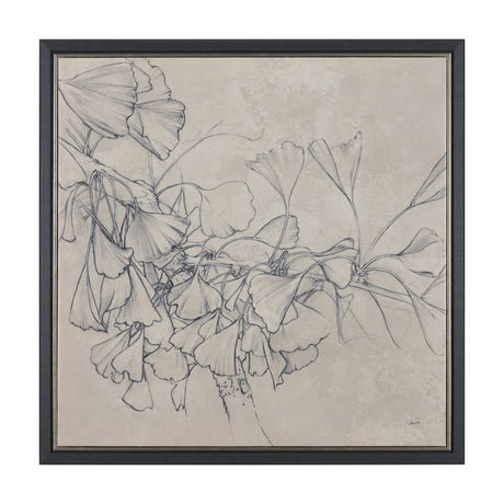 Ginkgo Shadows I by Mercana Studio Hand-Embellished Textured Framed Canvas Artwork by Mercana at Eve Furniture