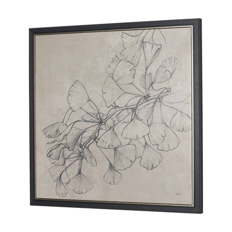 Ginkgo Shadows II by Mercana Studio Hand-Embellished Textured Framed Canvas Artwork by Mercana at Eve Furniture