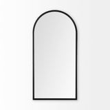 Giovanna Black Metal Frame Rounded Arch Vanity Mirror by Mercana at Eve Furniture