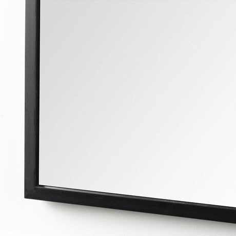 Giovanna Black Metal Frame Rounded Arch Vanity Mirror by Mercana at Eve Furniture