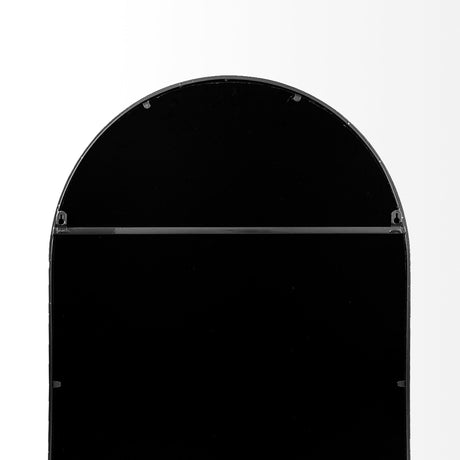 Giovanna Black Metal Frame Rounded Arch Vanity Mirror by Mercana at Eve Furniture