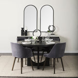 Giovanna Black Metal Frame Rounded Arch Vanity Mirror by Mercana at Eve Furniture