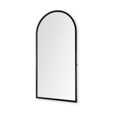 Giovanna Black Metal Frame Rounded Arch Vanity Mirror by Mercana at Eve Furniture