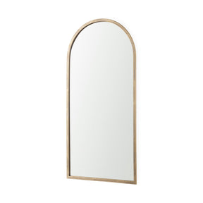 Giovanna Gold Metal Frame Rounded Arch Vanity Mirror by Mercana at Eve Furniture