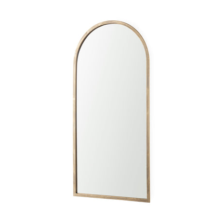 Giovanna Gold Metal Frame Rounded Arch Vanity Mirror by Mercana at Eve Furniture