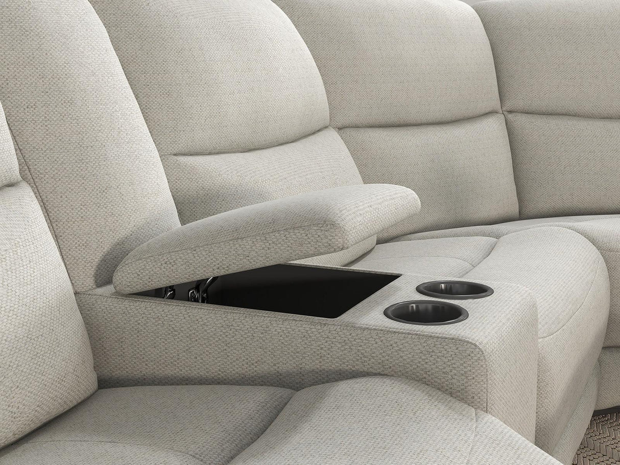 Giraldus Beige Motion Manual Reclining Sectional by Furniture of America at Eve Furniture