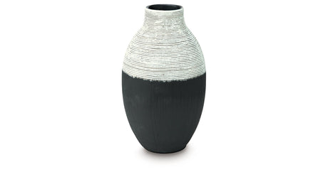 Girtha Antique White/Black Vase by Ashley at Eve Furniture