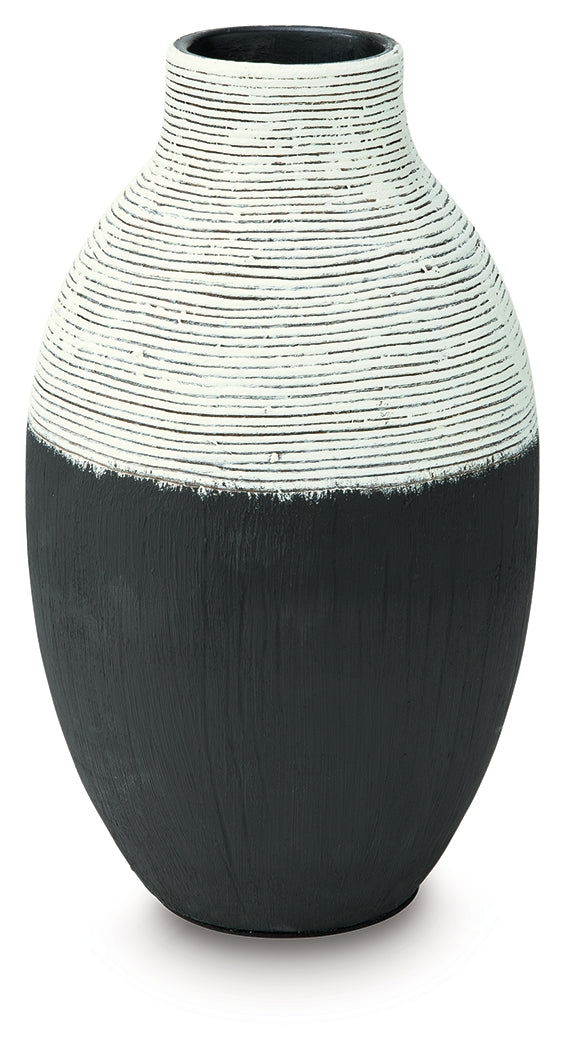 Girtha Antique White/Black Vase by ASHLEY FURNITURE at Eve Furniture