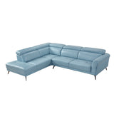 Giselle Blue Leather 2-Piece Sectional with Left Chaise by Homelegance at Eve Furniture