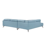 Giselle Blue Leather 2-Piece Sectional with Left Chaise by Homelegance at Eve Furniture