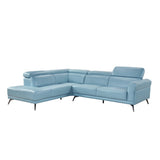 Giselle Blue Leather 2-Piece Sectional with Left Chaise by Homelegance at Eve Furniture