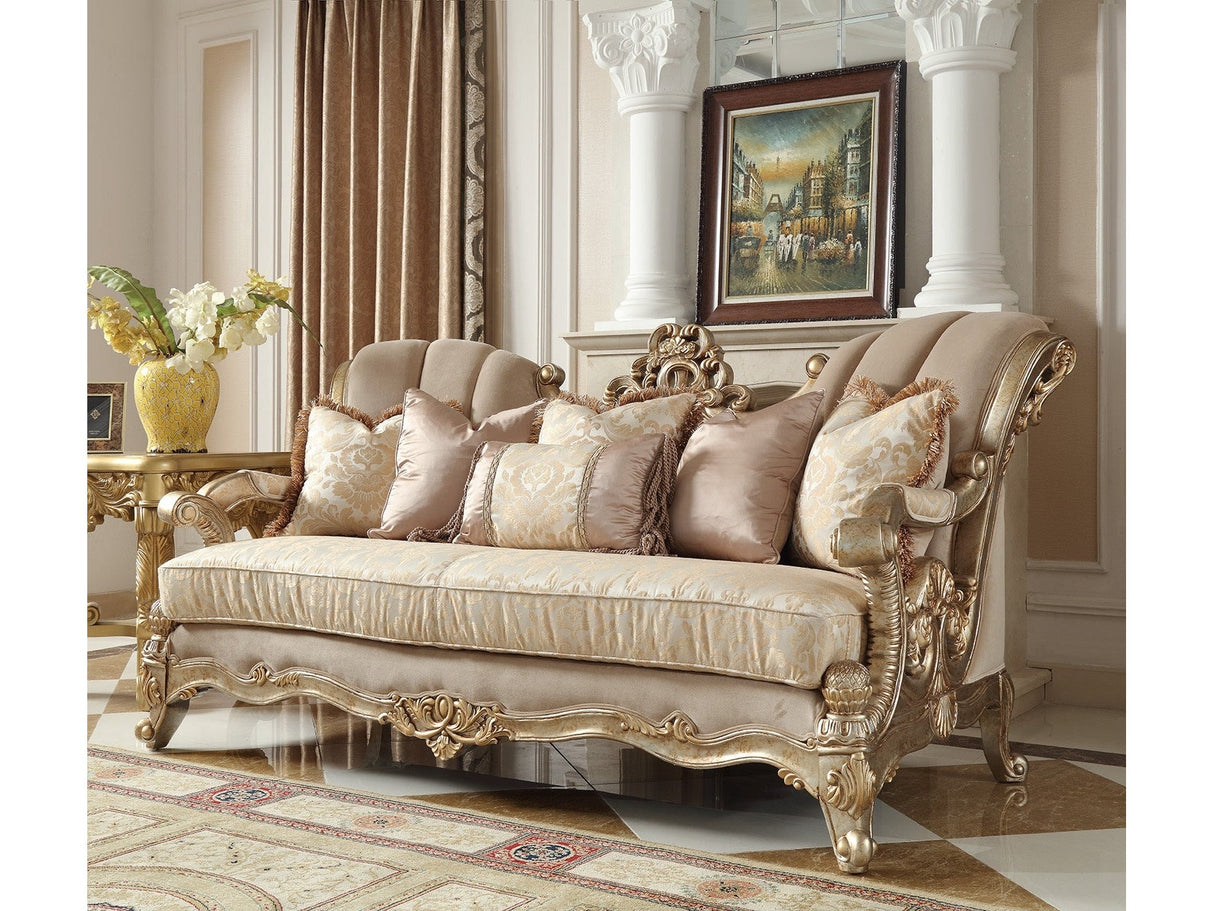 Giselle Champagne Sofa by Homey Design at Eve Furniture