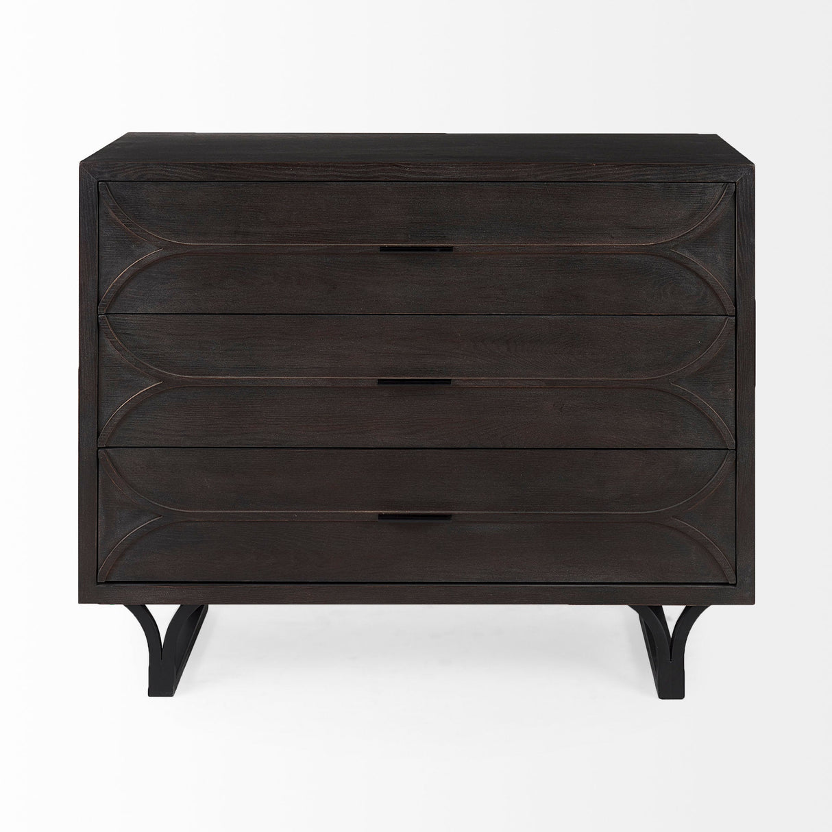 Giselle I 40L x 16W Dark Brown Fir Veneer 3 Drawer Accent Cabinet by Mercana at Eve Furniture