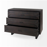 Giselle I 40L x 16W Dark Brown Fir Veneer 3 Drawer Accent Cabinet by Mercana at Eve Furniture