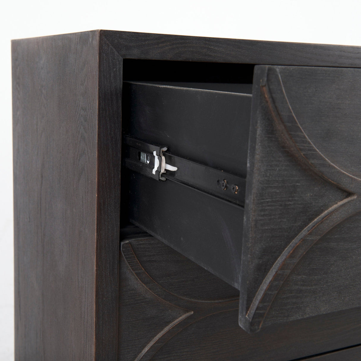 Giselle I 40L x 16W Dark Brown Fir Veneer 3 Drawer Accent Cabinet by Mercana at Eve Furniture
