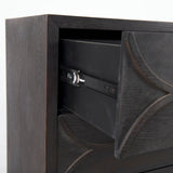 Giselle I 40L x 16W Dark Brown Fir Veneer 3 Drawer Accent Cabinet by Mercana at Eve Furniture