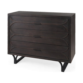 Giselle I 40L x 16W Dark Brown Fir Veneer 3 Drawer Accent Cabinet by Mercana at Eve Furniture