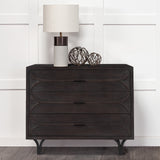 Giselle I Dark Brown Fir Veneer 3 Drawer Accent Cabinet by Mercana at Eve Furniture